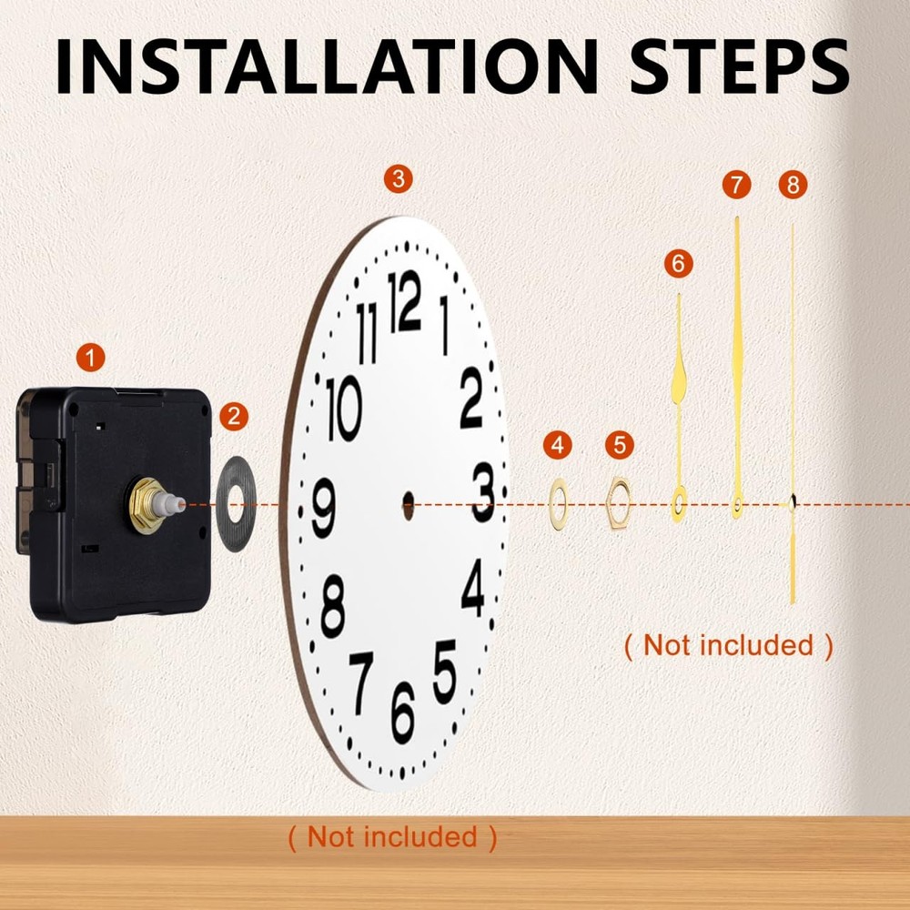 Gatuida Clock Mechanism Replacement, Movement Medium, Black
