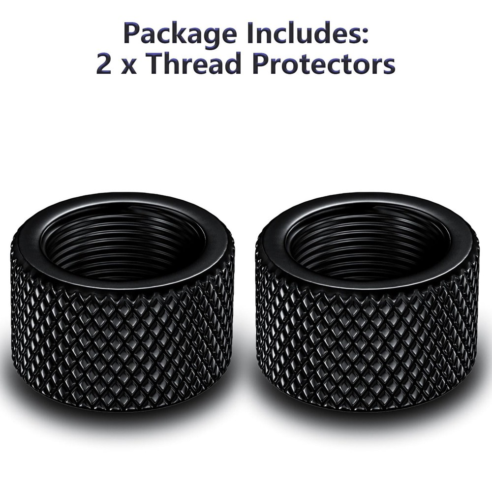 NIRIAHO 2 Pack Thread Protector, 5/8x24 Steel Adapters 5/8x24, Black