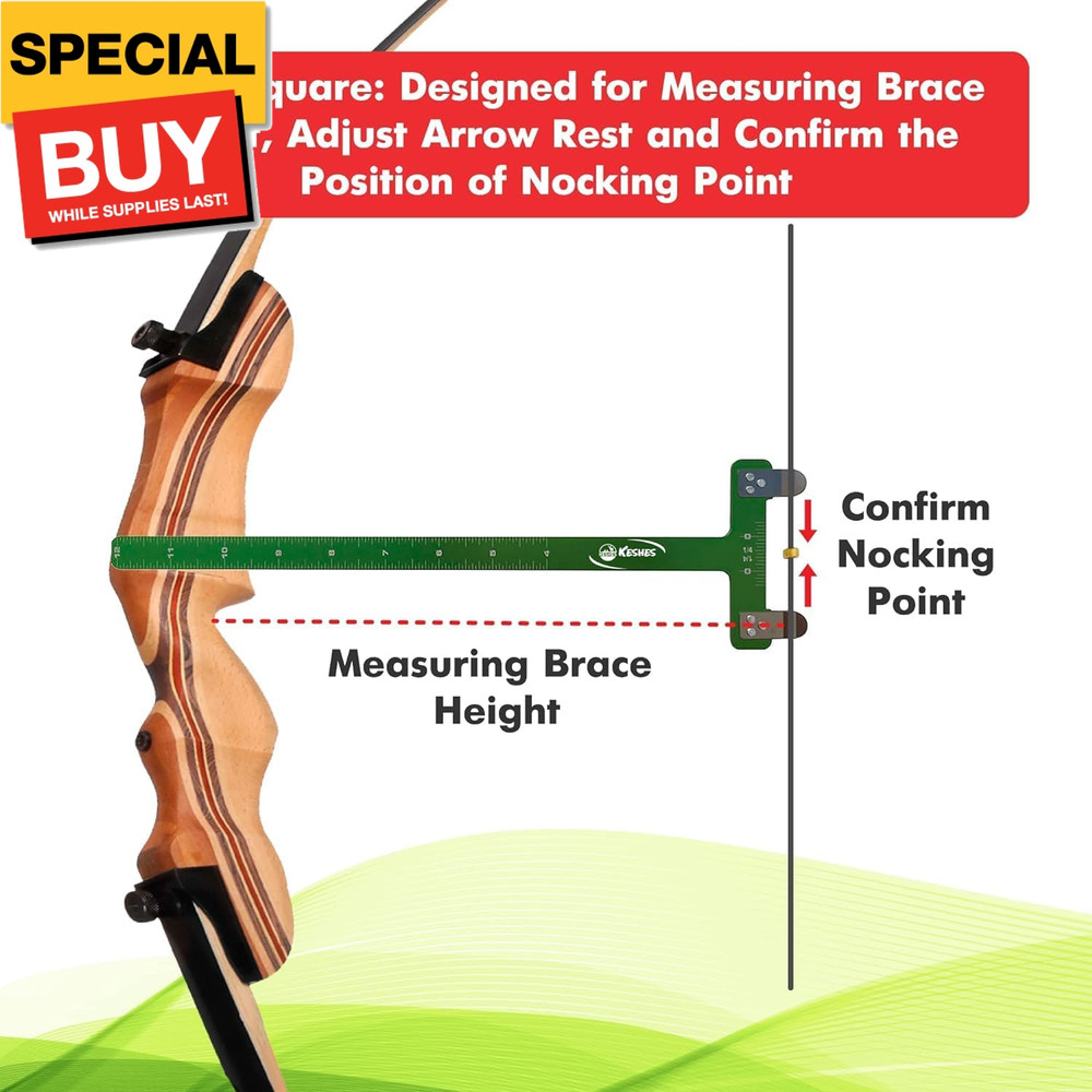 Archery Bow String Nocking Points Set – T Square Ruler, Nock Pliers with 6 Brass