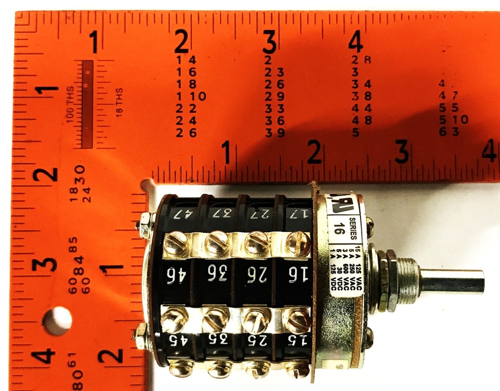 Shallco Rotary Selector Switch 16A1-B-4 NOS