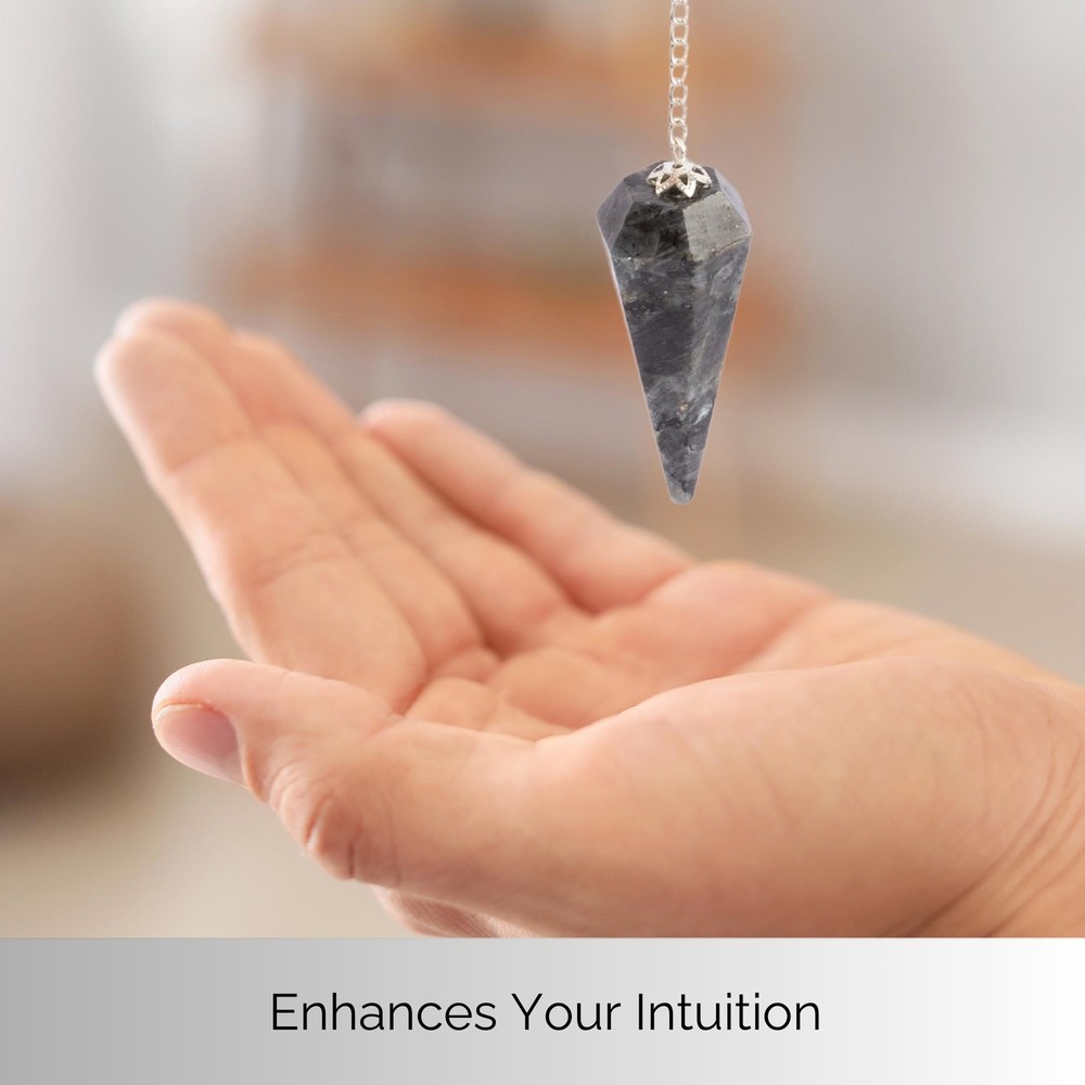 Larvikite Pendulum Crystal, Faceted Pendulum Divination Tools, Dowsing Pendulum
