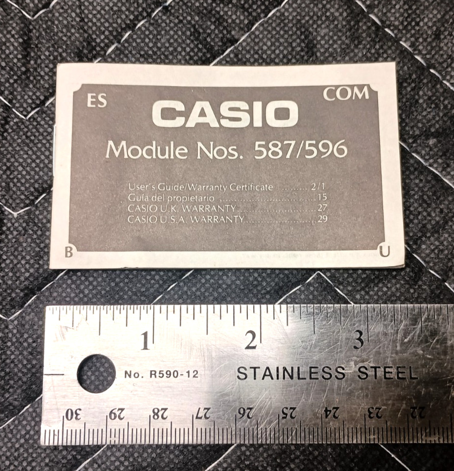 Casio Module Nos. 587 / 596 User Guide Manual Original Booklet Flip Book