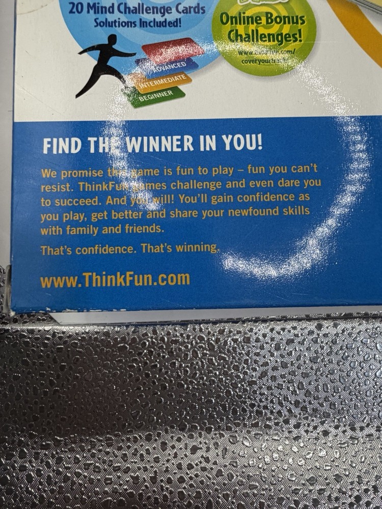 ThinkFun Cover Your Tracks Puzzle Game Brain Teaser Open Box Complete