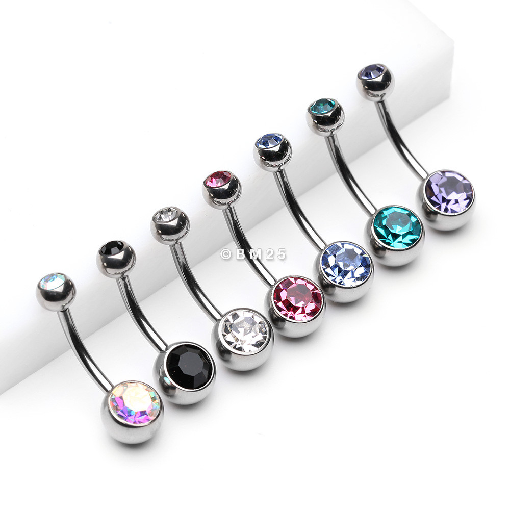 Implant Grade Titanium Internally Threaded Basic Belly Button Ring