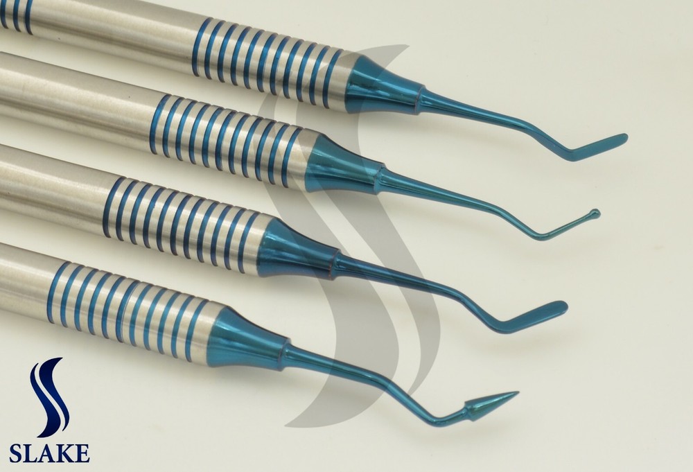 Dental Blue Titanium Coated Restorative Composite Filling Instruments Set