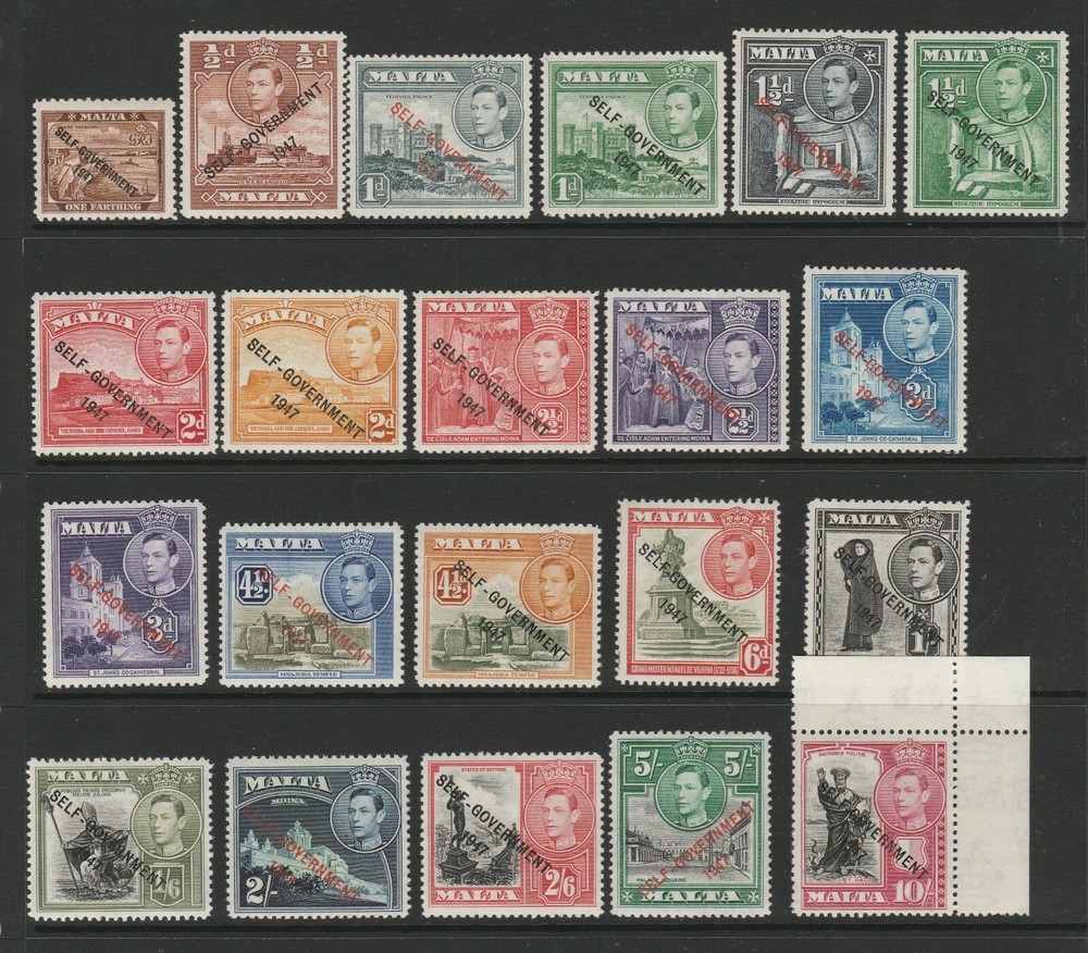 Malta 1948 Complete set SG 234-248 Mnh.