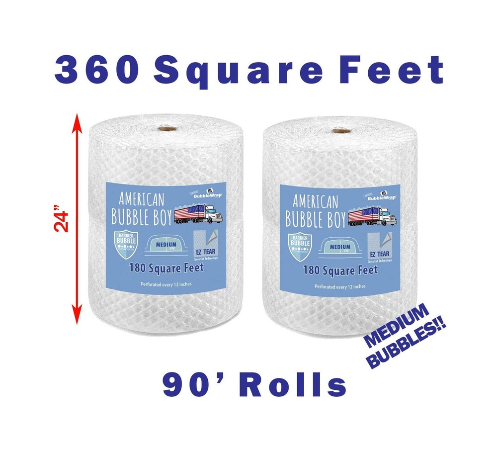American Bubble Boy 24" Wide Medium Bubble Wrap - 400 Sq Ft