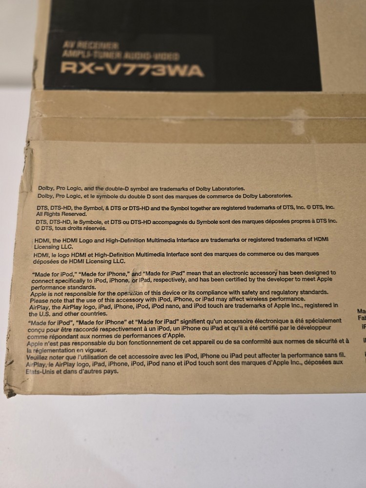 Yamaha Rx-v773wa