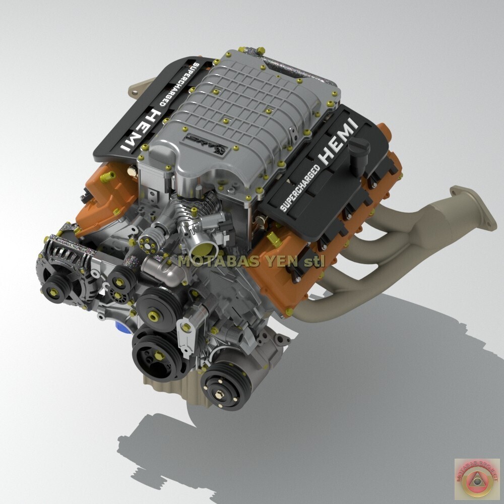 1:25-1:24 Scale Resin Dodge SRT Hellcat Engine & Transmission Kit