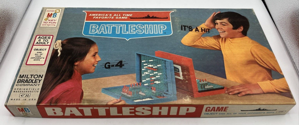 Battleship Strategy Game 1967 Milton Bradley 4730 Original Box Complete