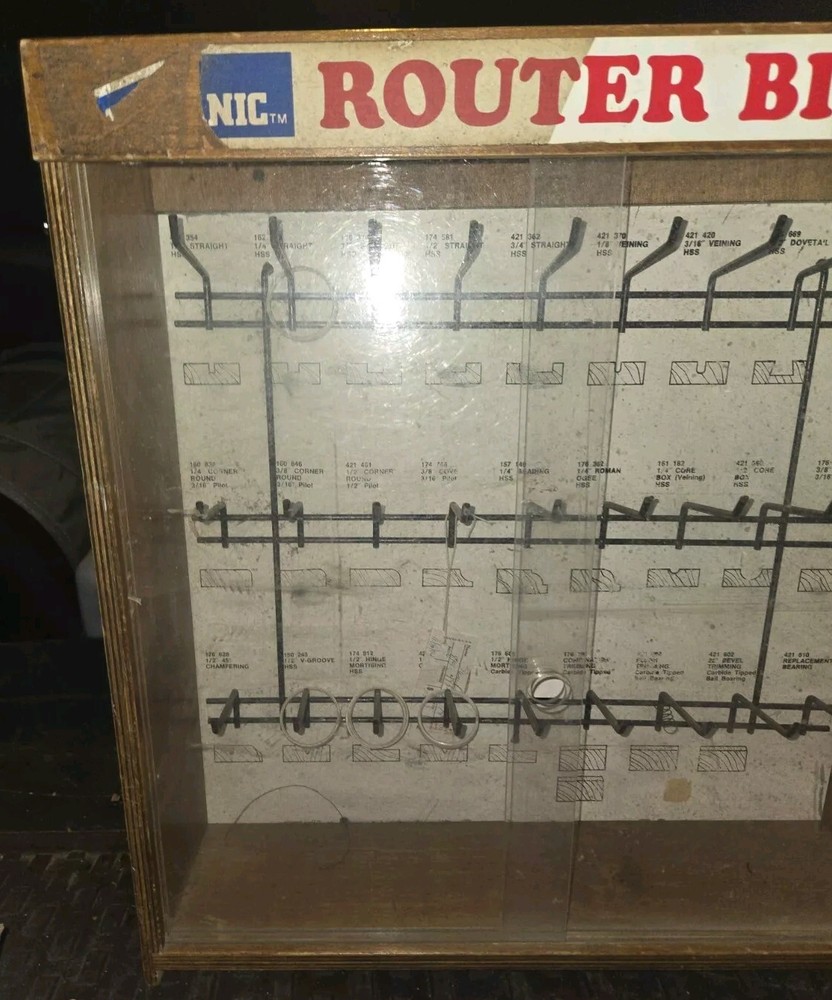 Vintage Router Bits Display Case Used.