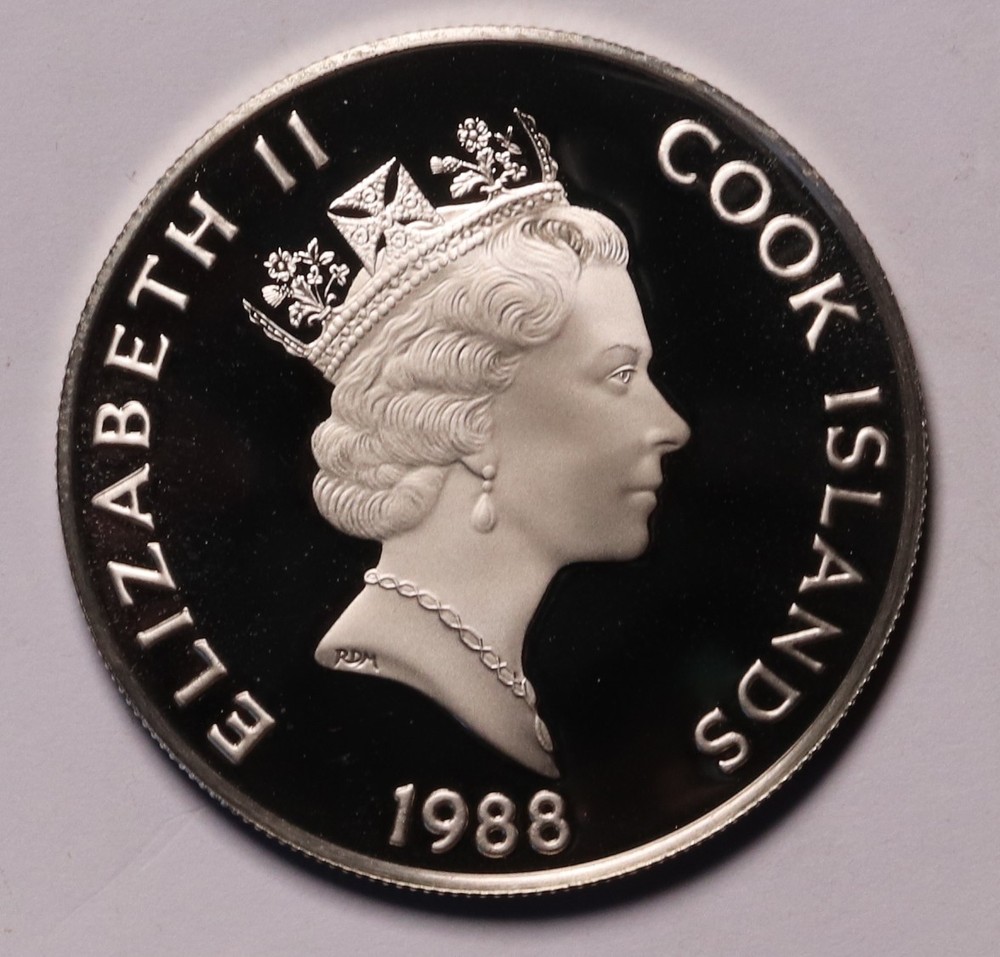 1988 Cook Islands $50 (0.62oz) Silver GEM Proof, Great Explorers: R. E. Byrd
