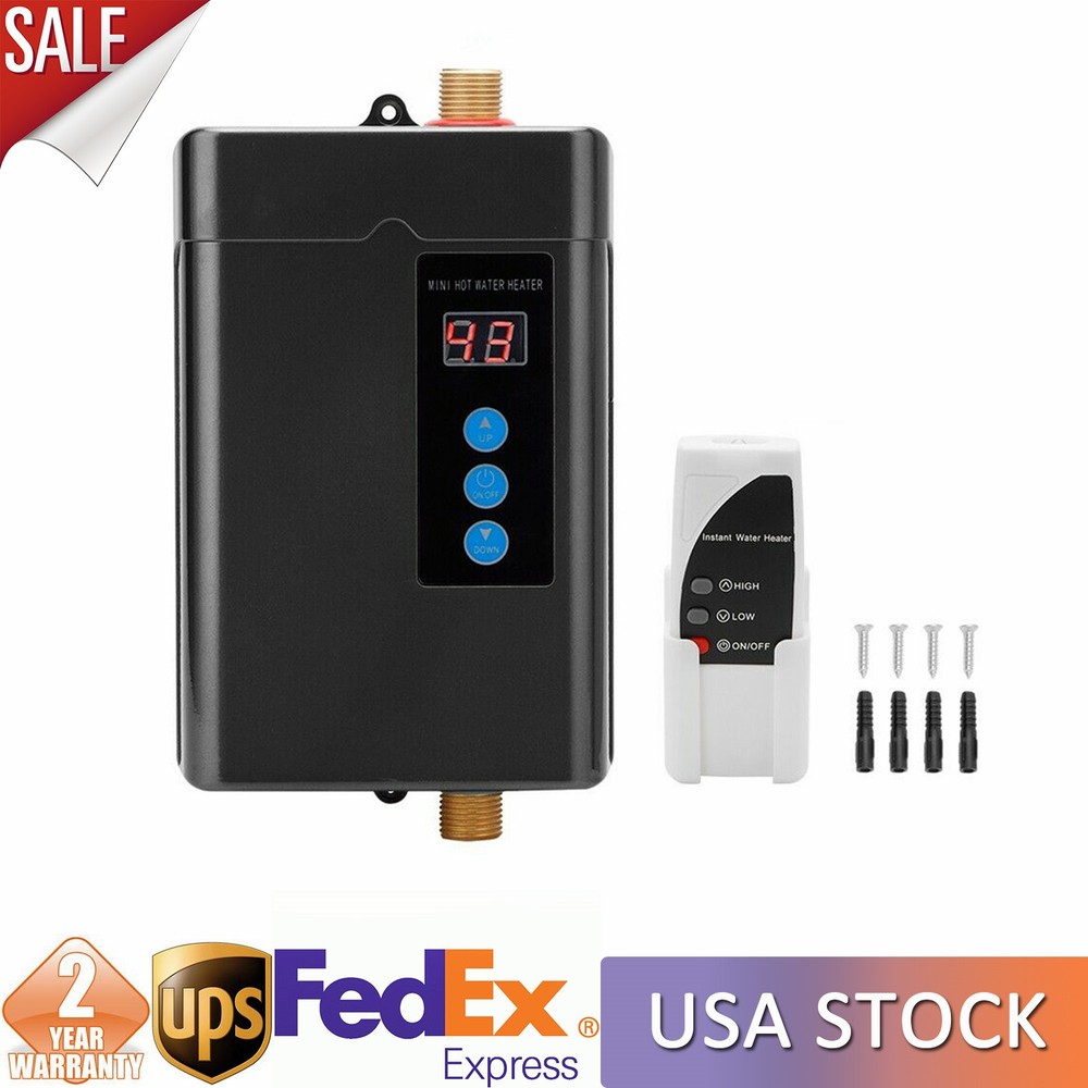 Electric Hot Tankless Water Heater Shower Instant Boiler Kitchen Bathroom 110V