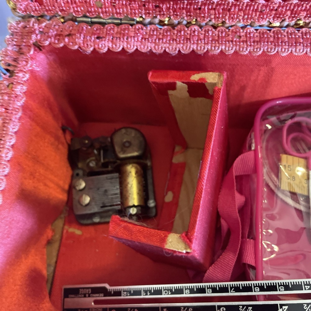 Vintage Sewing Musical Box 8 X 4 1/2”. PLEASE READ.