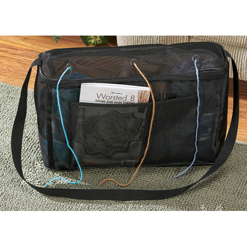 KNITTING yarn TOTE organizer NEEDLES bag PATTERNS book