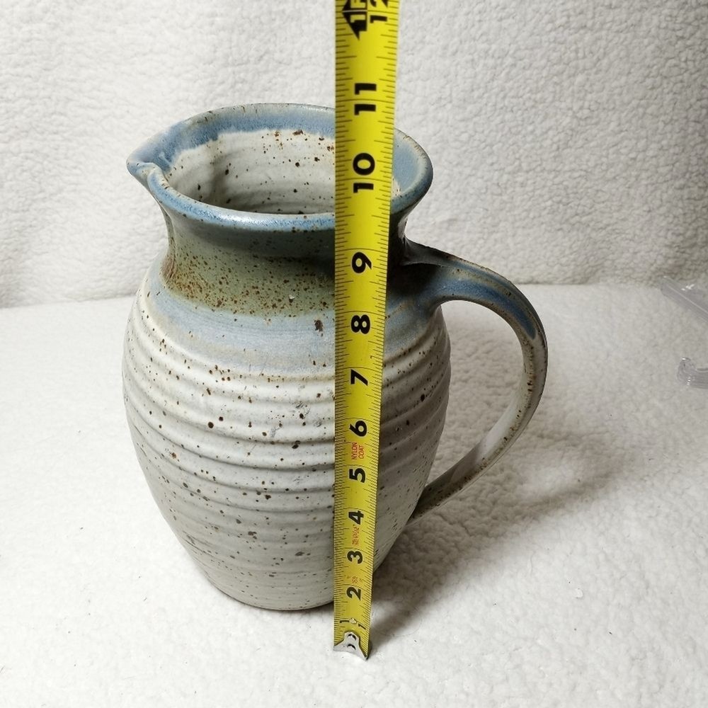 Artist Signed Studio Stoneware Mid Century Pitcher Jug