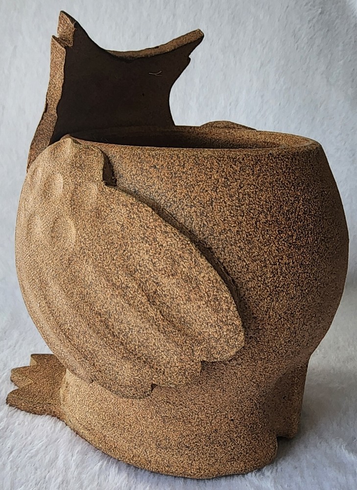 Handcrafted Clay/Pottery Owl Planter Pot Decor
