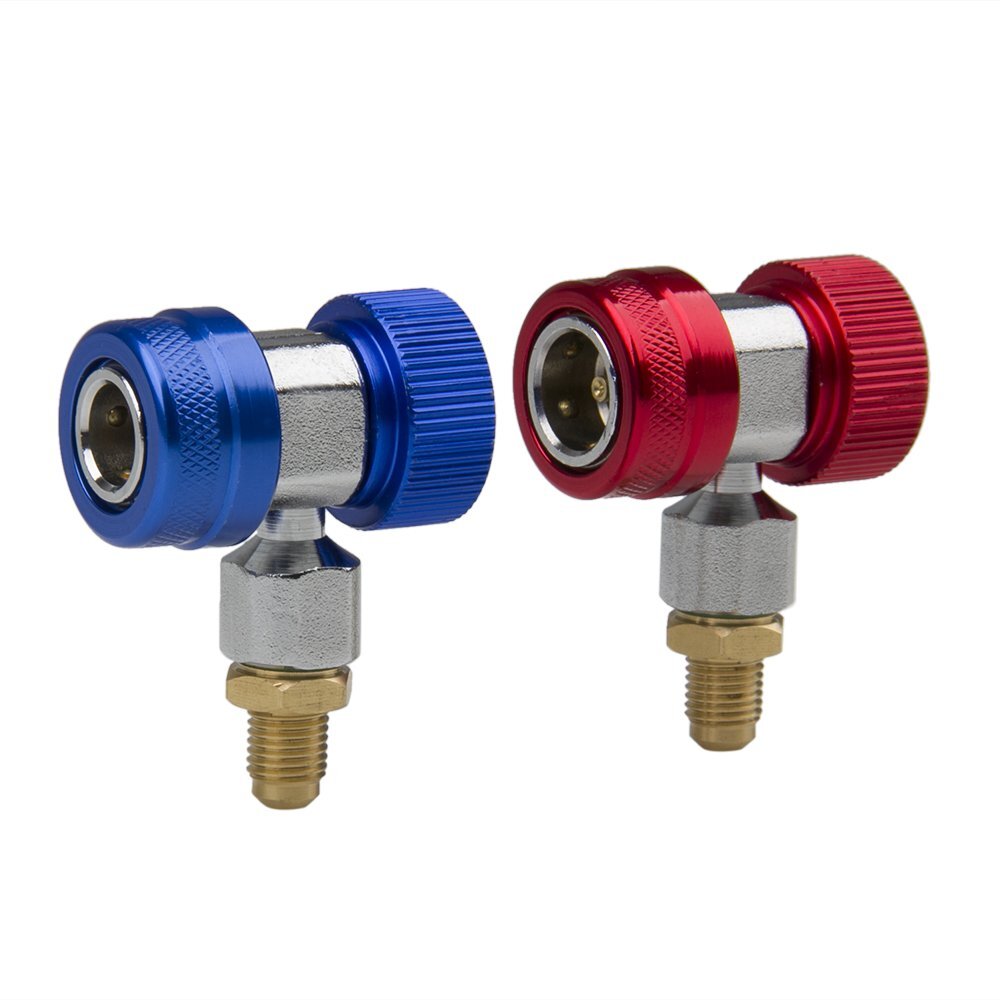 Adjustable AC Quick Coupler Connector Adapter High Low Side 1/4" SAE HVAC
