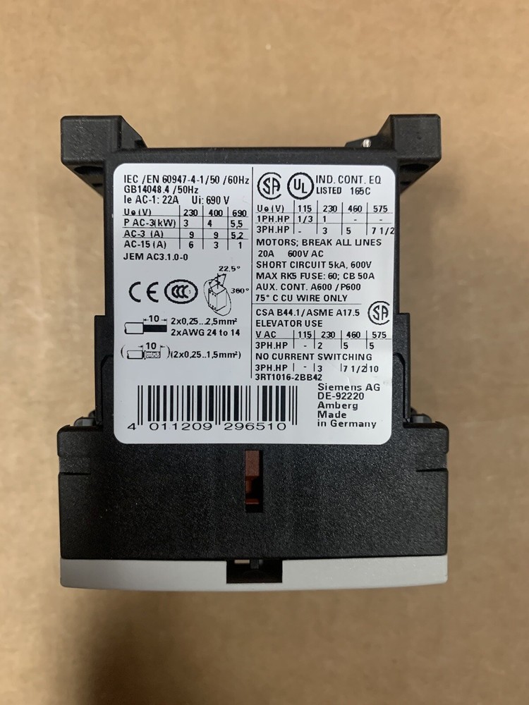 SIEMENS 3RT1016-2BB42 24VDC NSMP