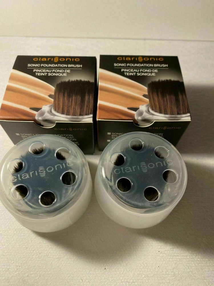 2 Pack Clarisonic FOUNDATION Replacement Brush Heads Mia2 Aria Plus