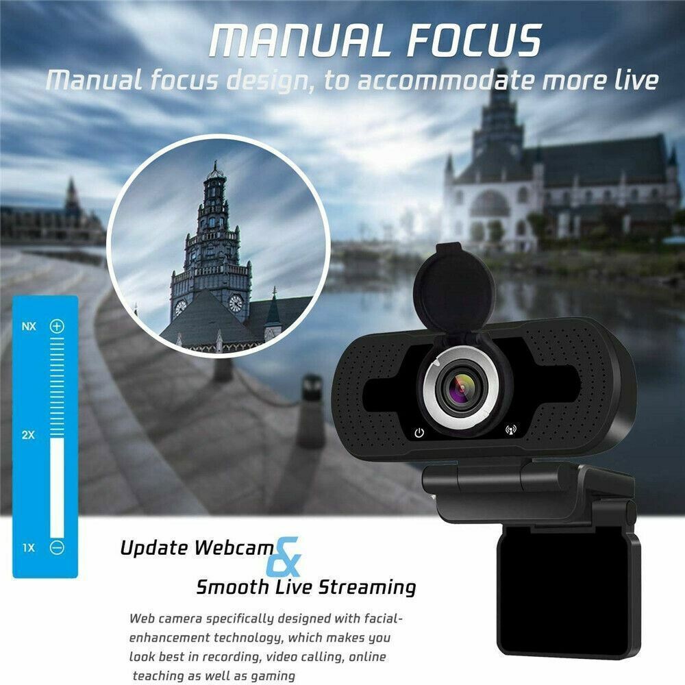 1080 Full HD Autofocus USB Web Camera for PC Desktop & Laptop Microphone Webcams