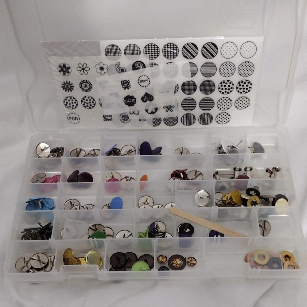 Stampin Up! Assorted Brads With Clear Case