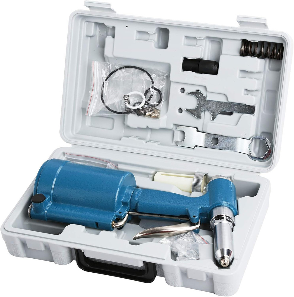 Pneumatic Air Hydraulic Pop Rivet Gun Riveter Riveting Tool W/Case