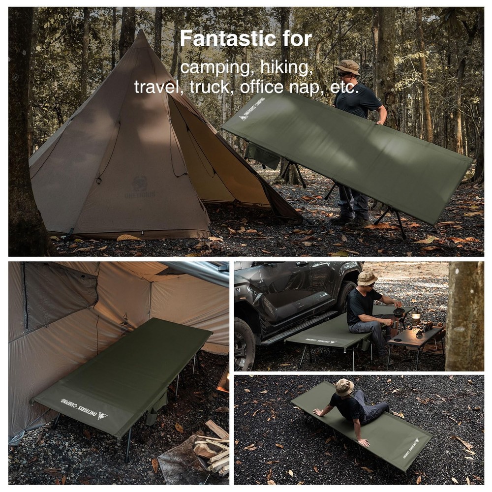 SUPRATIROS Extra Large Camping Cot, Height Adjustable Oversized Sleeping Cot ...