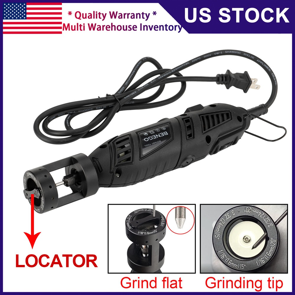 TIG Welding Tungsten Electrode Grinder Sharpener Multi-Angle Tool w/ Rotary Tool