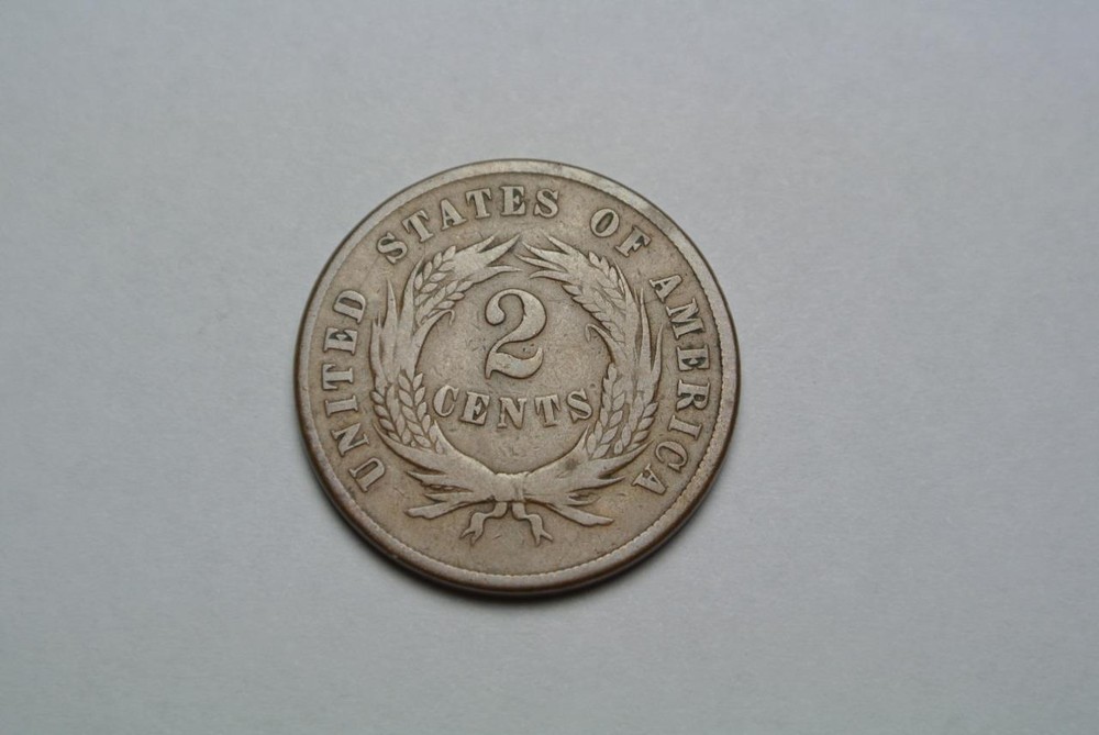 1868 Shield Two, 2 Cent Coin, Fine Condition - C4675