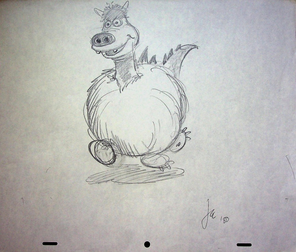 Daffy Dragons (Unreleased) JERRY EISENBERG Signed Hand-Drawn Character Layout#LF