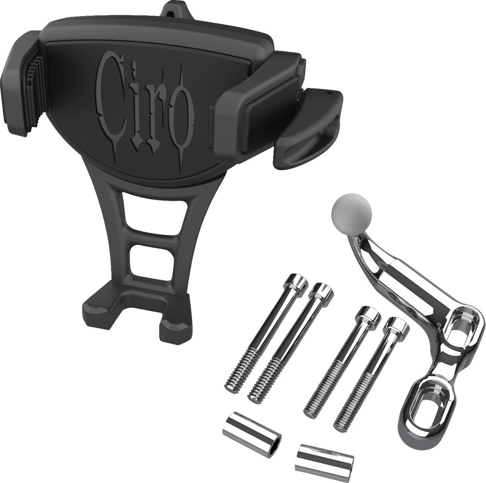 CIRO 50350 Constrictor Phone Holder - Black - Chrome Offset Perch Mount