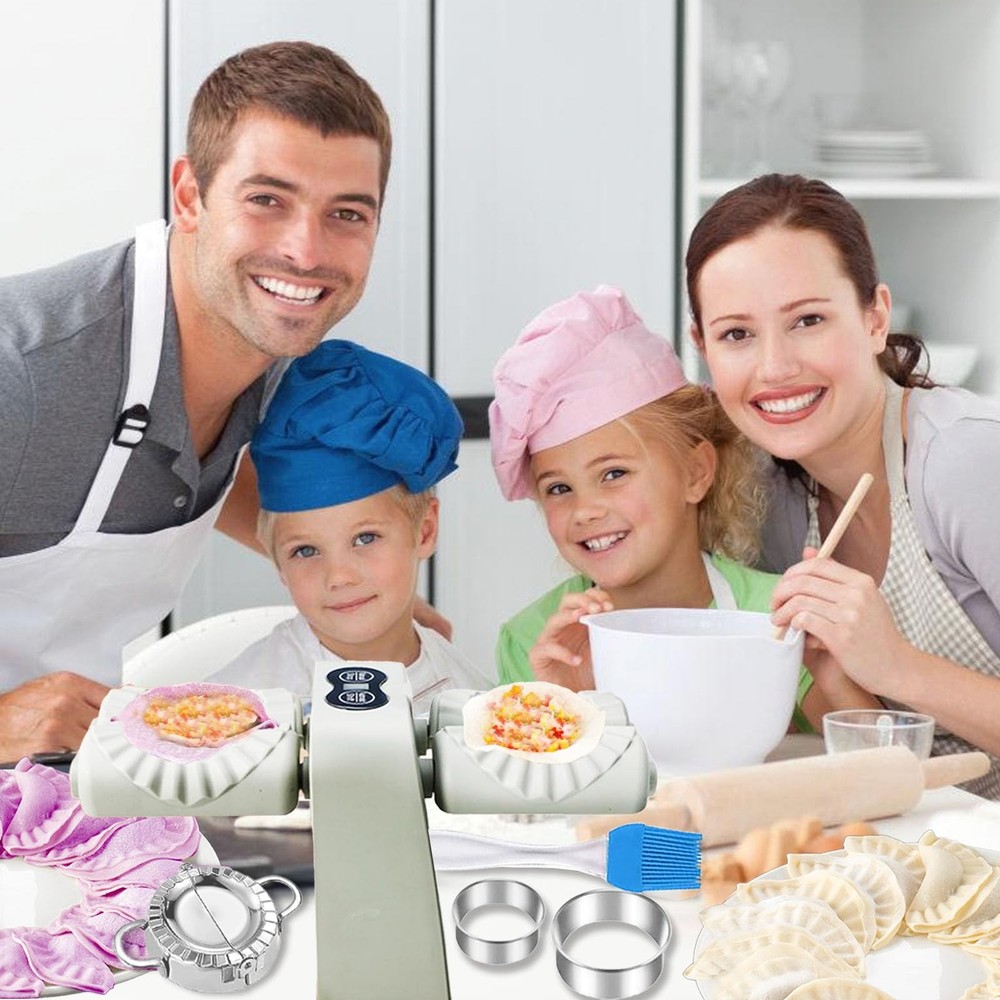 Electric Dumpling Maker Machine, Double Head Automatic Electric Dumpling Mach...