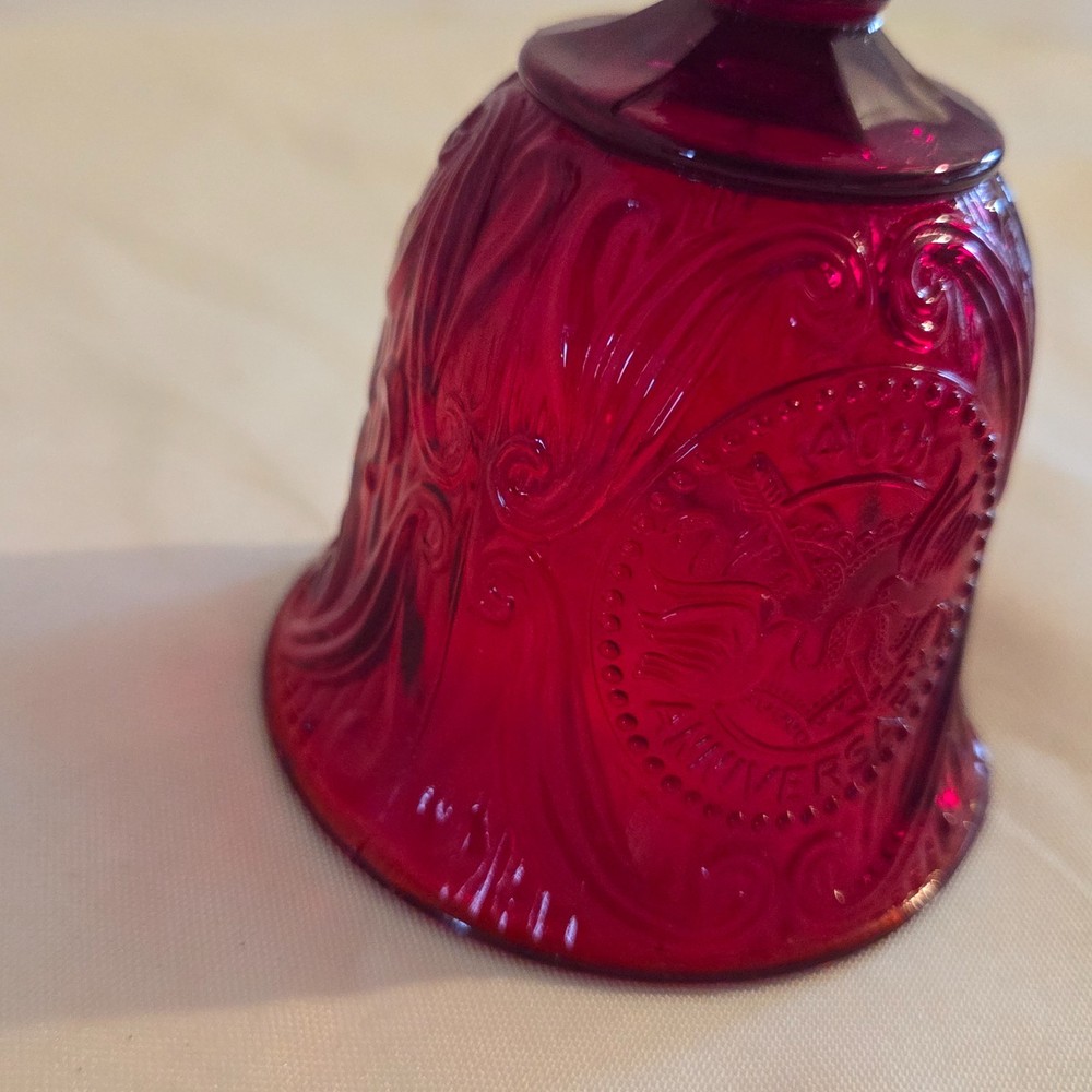 Vtg L.E. Smith Ruby Red 40th Anniversary Bell 6 1/4"