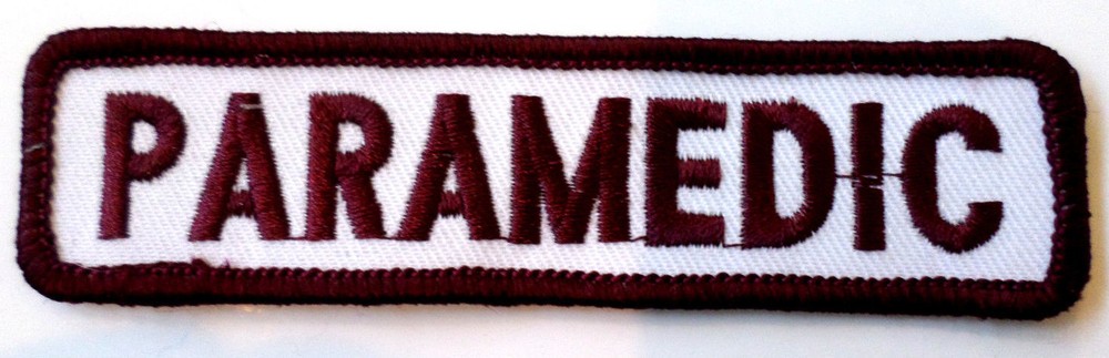 Paramedic Brown And White Rocker Bar Tab Uniform Patch