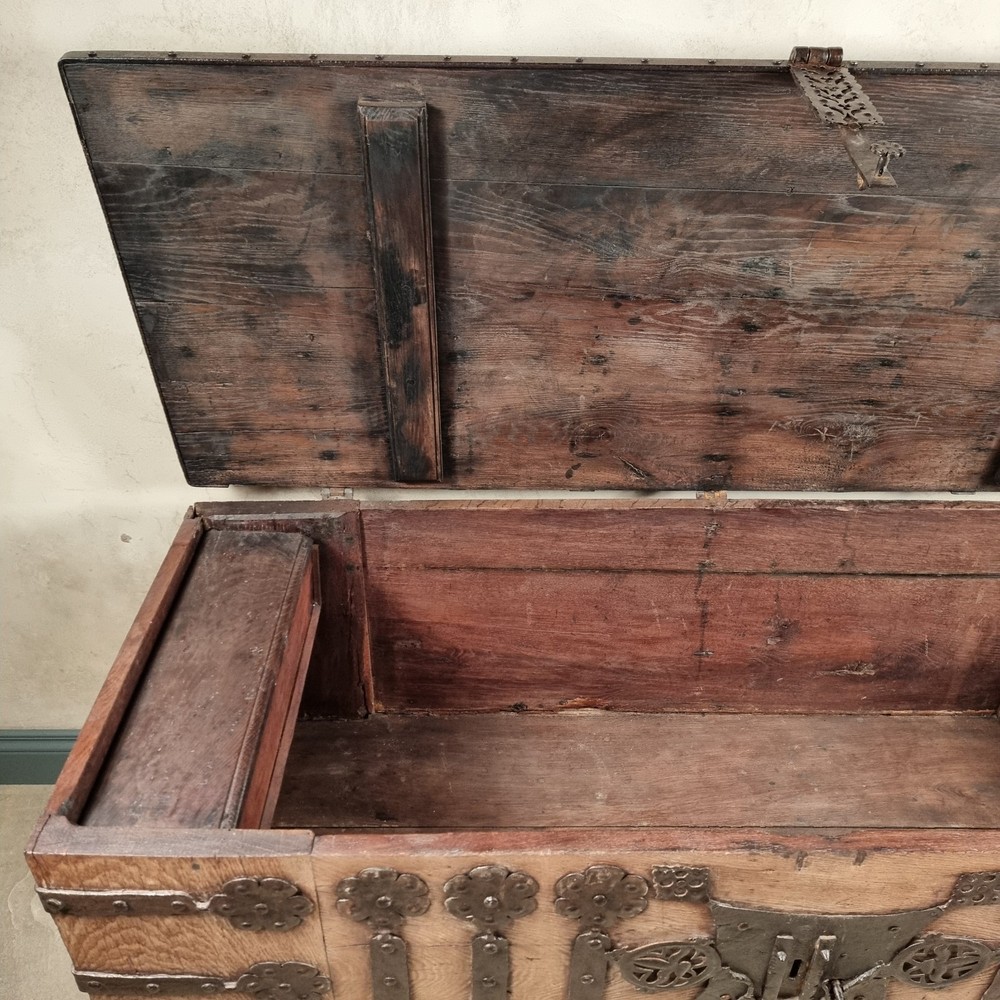 A 16th Century Iron Bound Coffer.