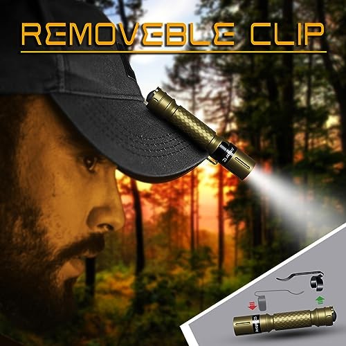 Mini Flashlight 3 Modes Small Flashlights LED 3.4 & 3.4 in Black & Gold