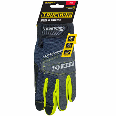 True Grip 98692-23 General Purpose Work Gloves, Touchscreen Compatible, Blue, L