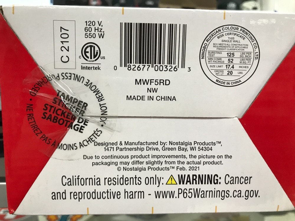 Nostalgia "MyMini" Waffle Maker. Red