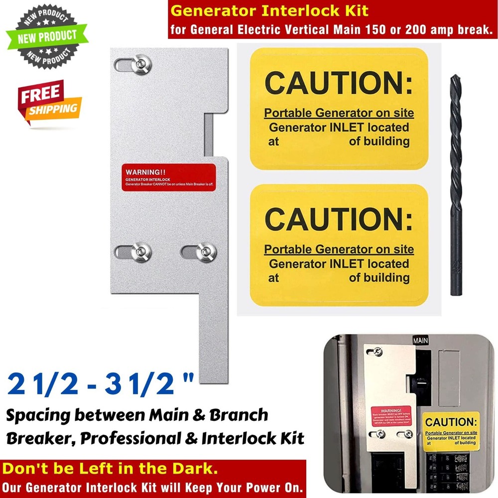 Generator Interlock Kit for GE Electrical Vertical Main Breaker 150A/ 200A Panel