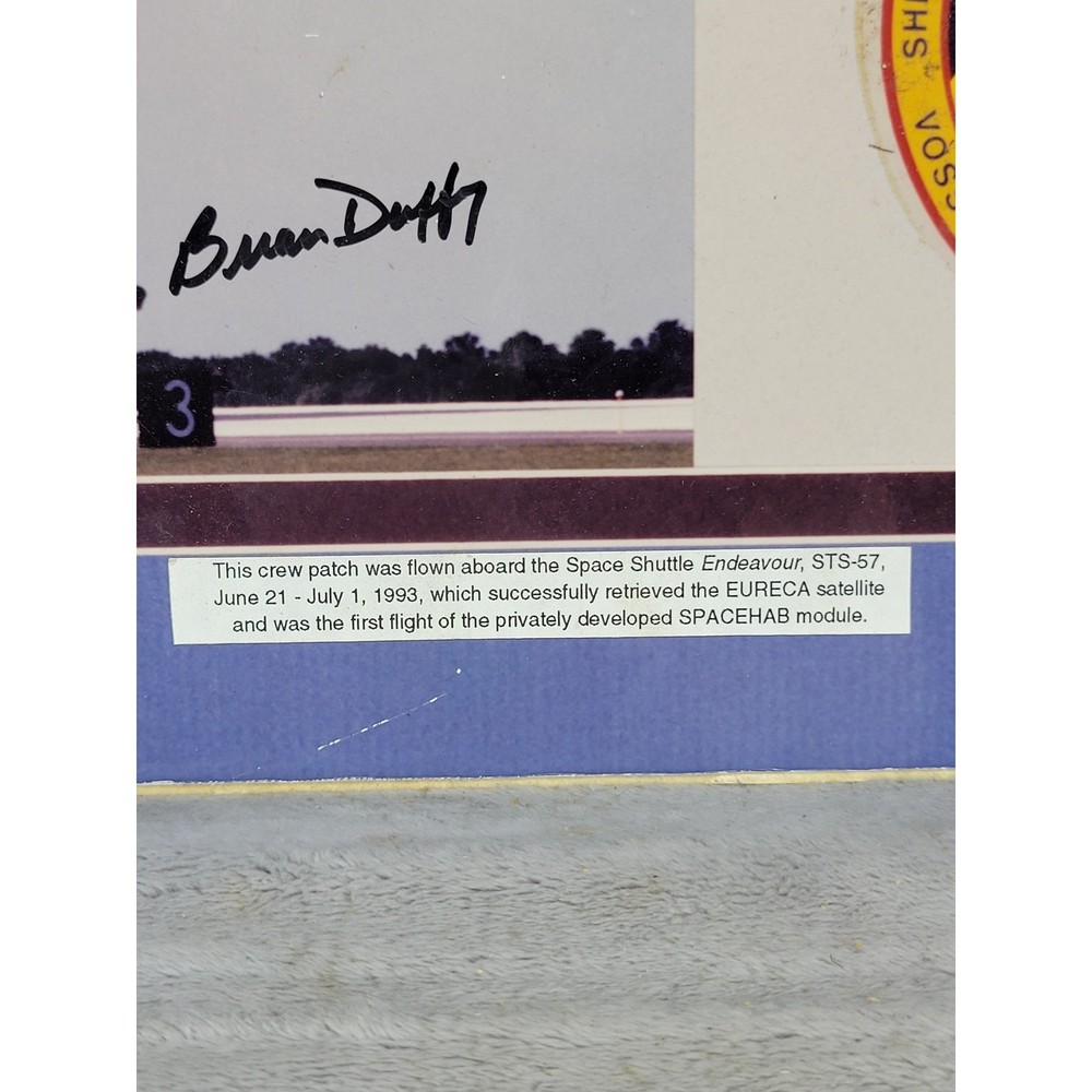 NASA STS-57 Space Shuttle Endeavour Flown Patch Autographed Crew Presentation