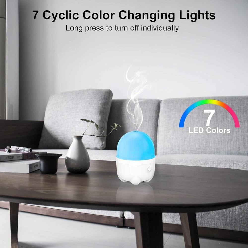 150ML Cordless Essential Oil Diffuser, Rechargeable Battery Powered White