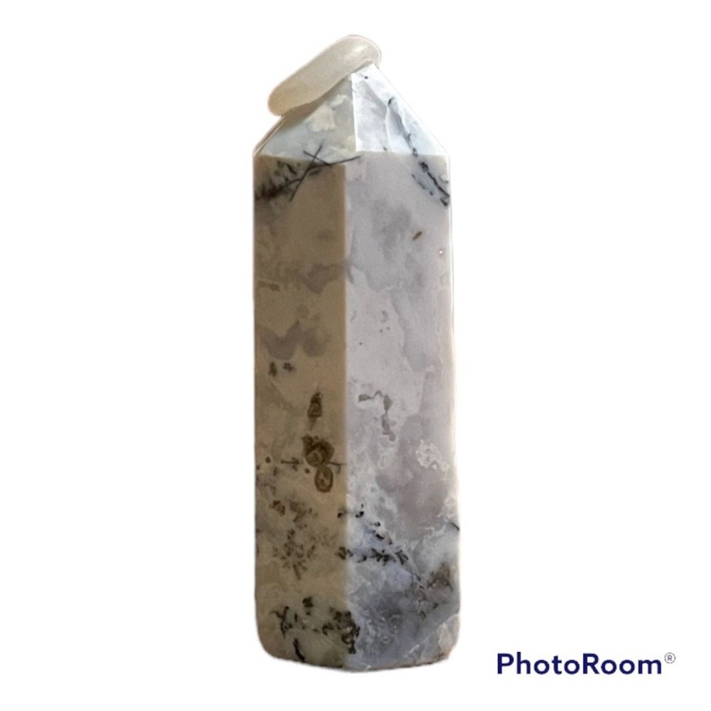 Druzy Dendritic White Agate Tower #2