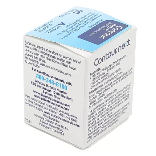 Contour Next Glucose Test Strips - 100 Count (50 x 2)