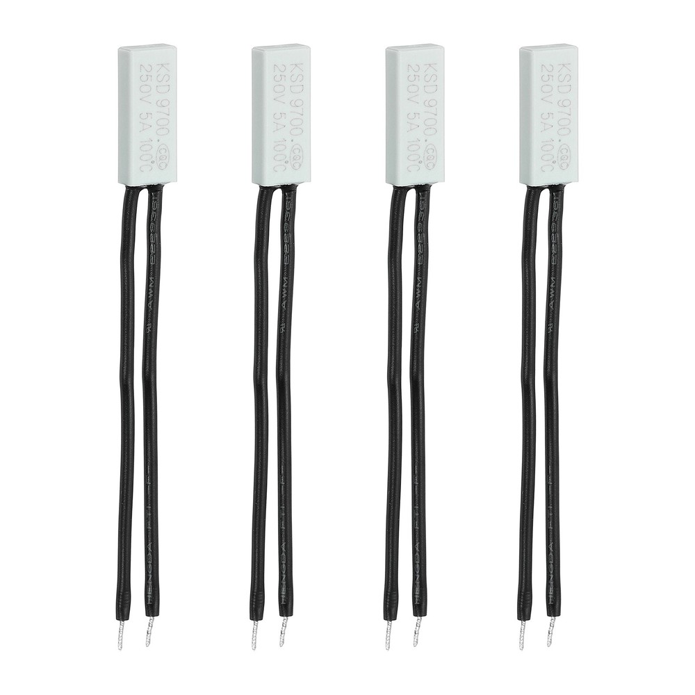4pcs KSD9700 Thermostat, 100℃ N.C 5A Plastic Temperature Control Switch