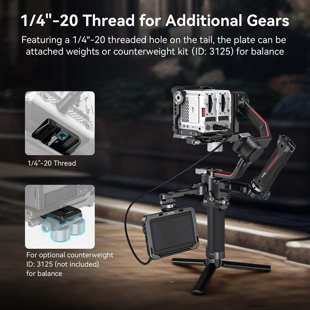 SmallRig 5" Quick Release Plate for Manfrotto-Type Designed DJI RS White