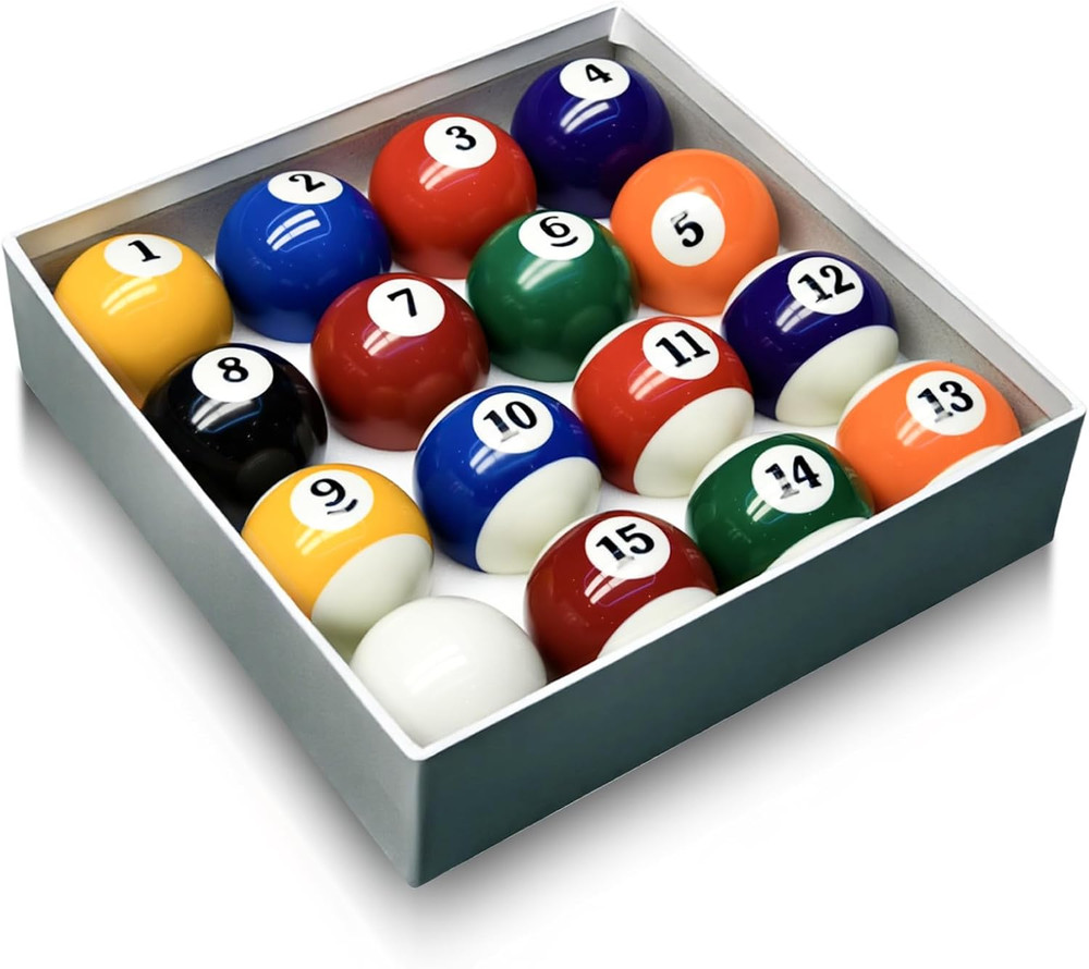 Billiard Balls Set 2-1/4" Regulation Size Pool Table Balls for Replacement (16 R