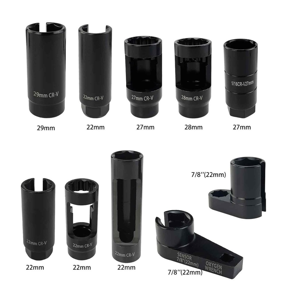 10Pcs Oxygen Sensor Socket Set Sensor Oil Pressure Sending Unit Removal Tool