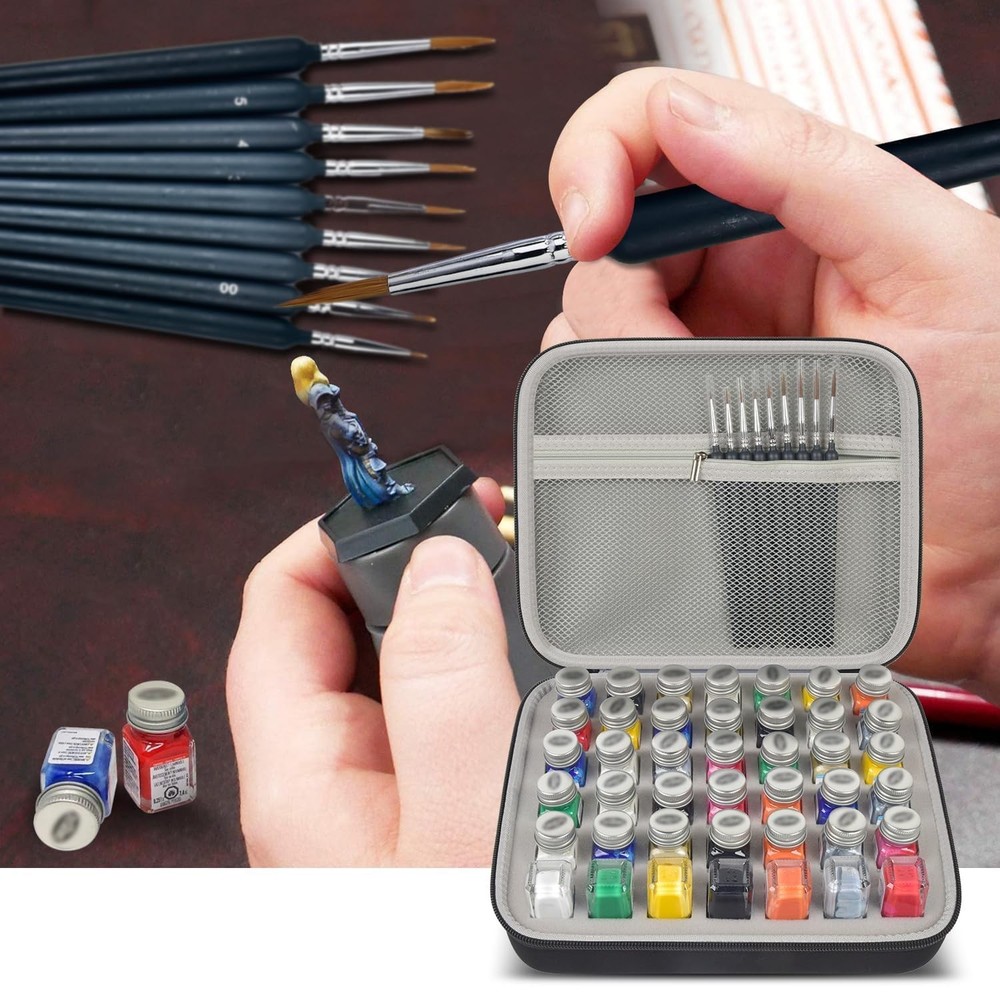 ALKOO Model Paint Storage Case for Testors Set, Paints Medium, Grey