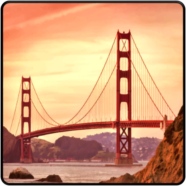 30 Custom Golden Gate Bridge Art Personalized Address Labels